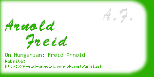 arnold freid business card